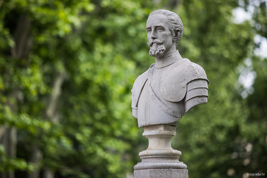 Zrinjevac, južna strana bista Nikole Jurišića